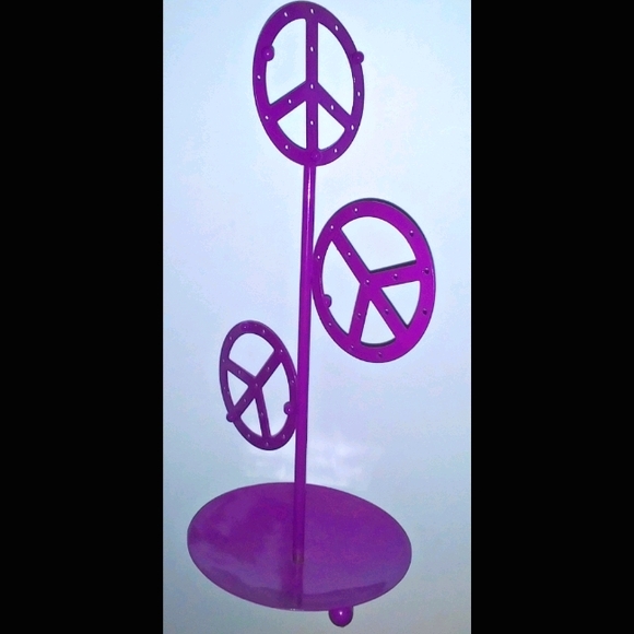 🌊Purple Peace Sign Earring/Jewelry Holder